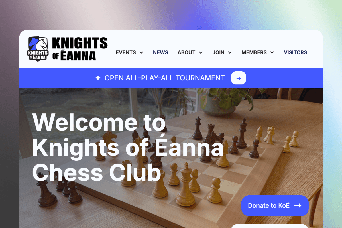 Knights of Éanna public website screenshot